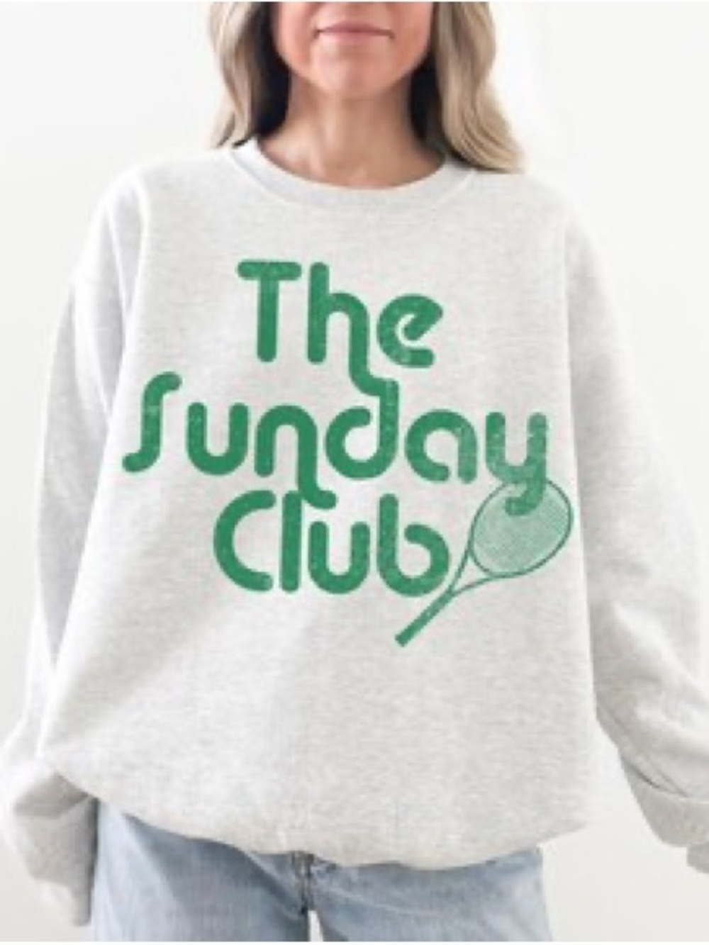 Vici Sunday Club Sweatshirt (Off White + Green) Size Medium